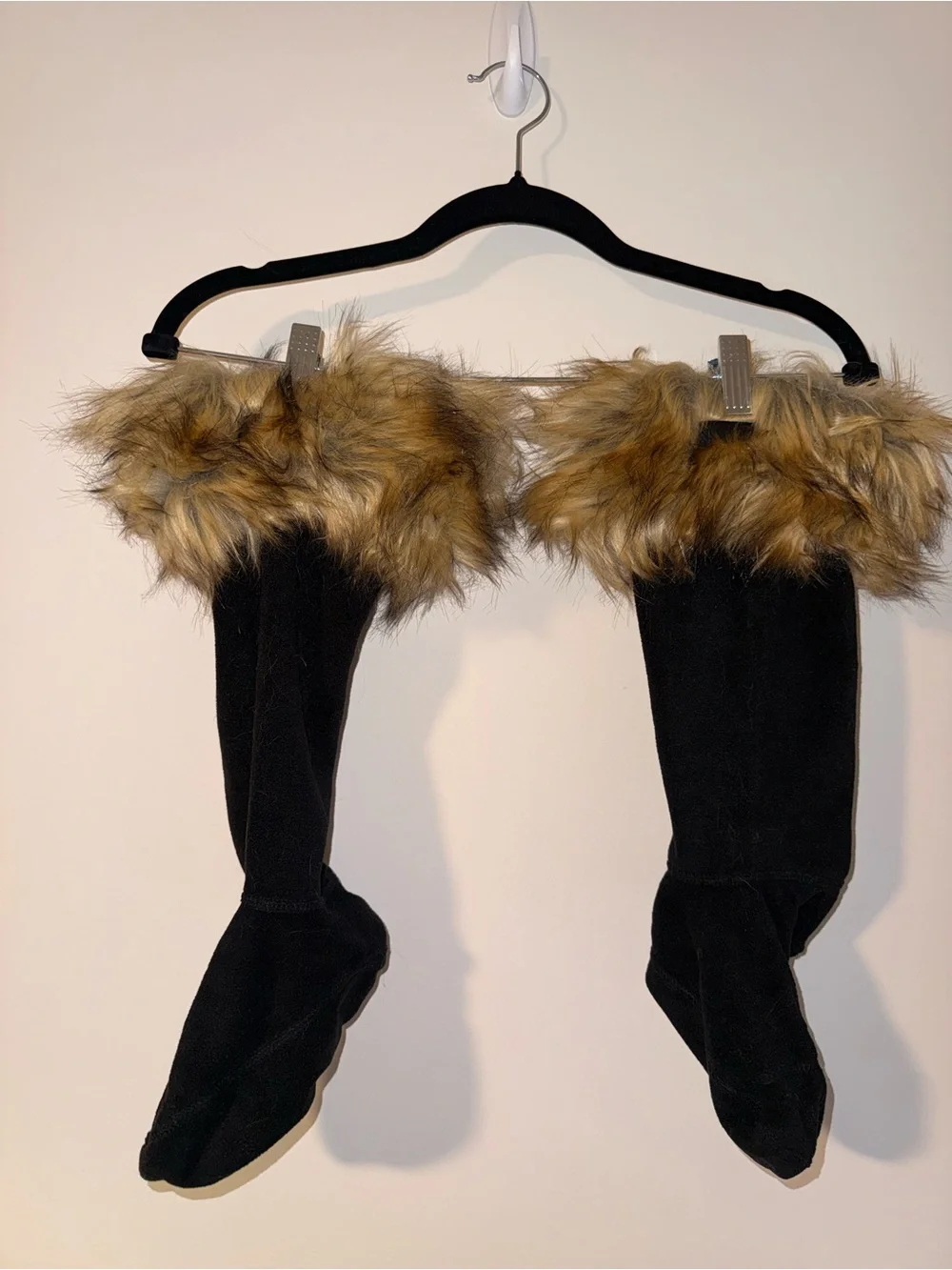 HUNTER Tall Brown Fur Boot Socks - Womens size M (5-7)